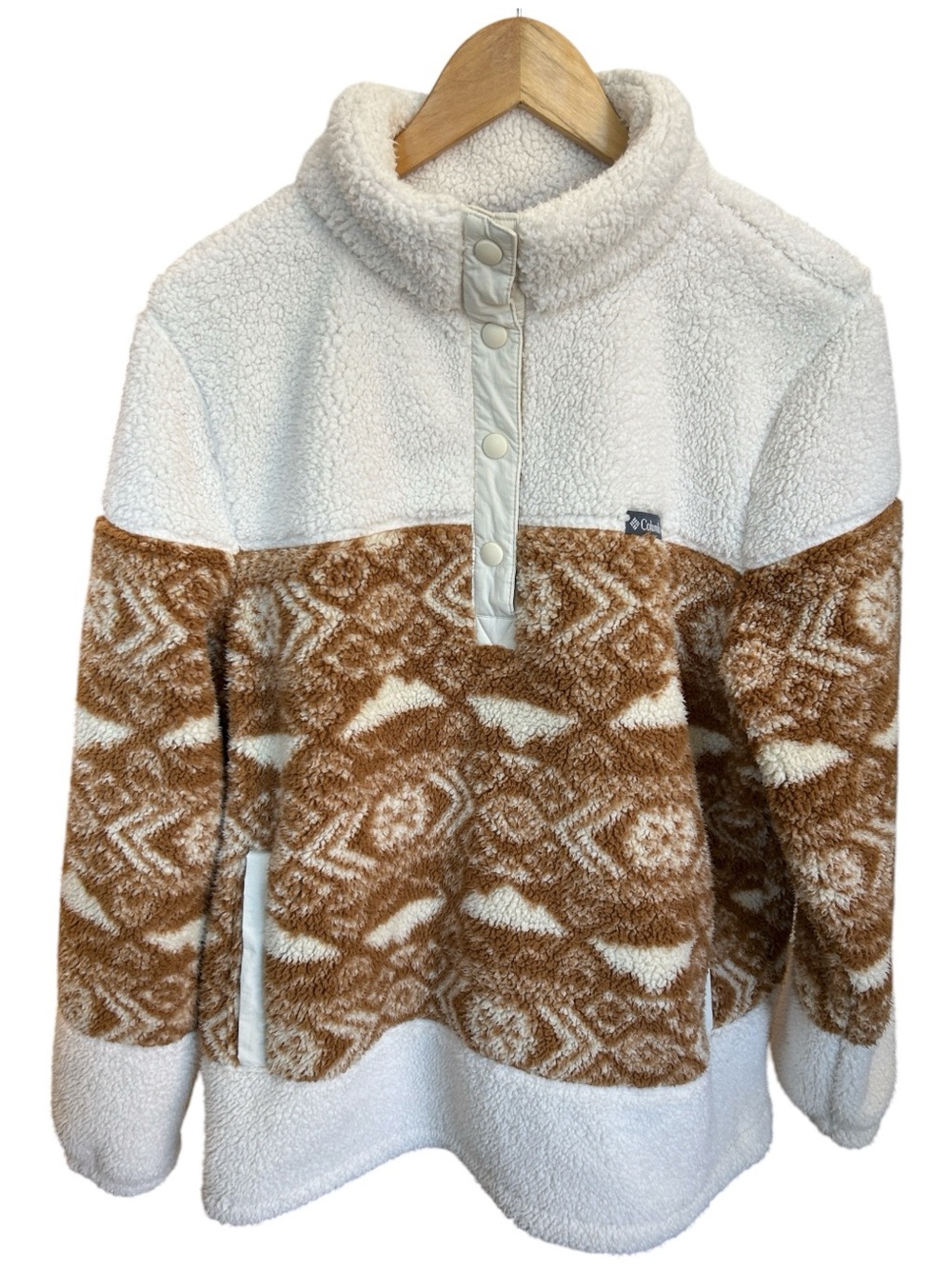 Columbia Lodge Sherpa Half-Snap Fleece Pullover Aztec Fair Isle Print Size XL